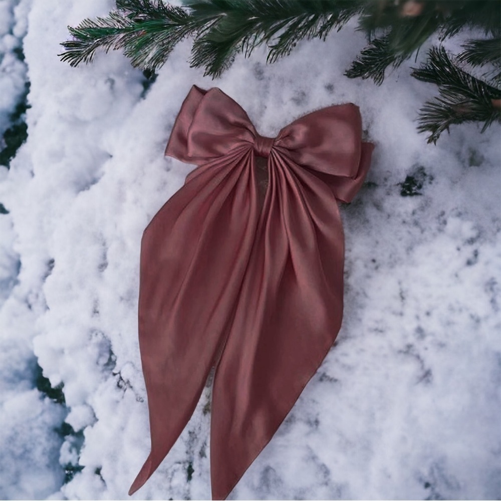 Mauve Colored Hairbow. NEW! Large with long tails. Trending!